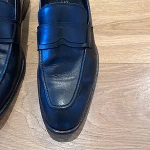 Shoes | Black Leather Slip On Loafers By Reiss London | Poshmark display picture 2